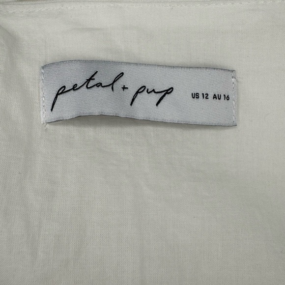 PETAL&PUP LEYTON JUMPSUIT - WHITE Elegant White Wide-Leg Pants Size 12.  #336 - Picture 13 of 15